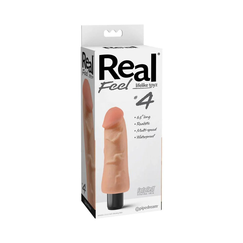 Real Feel Lifelike Toyz No 4 Beige Vibrating Dildo