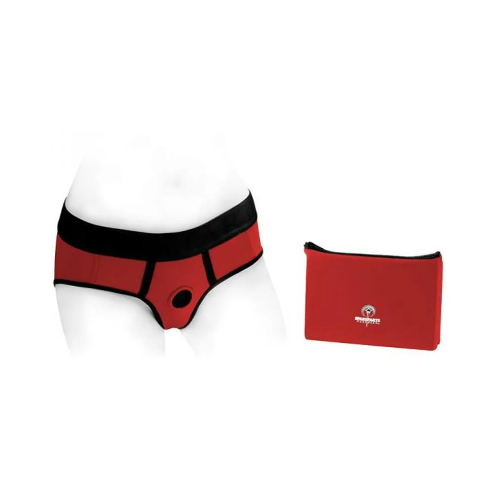 Spareparts Tomboi Nylon Briefs Harness Red/black Size M