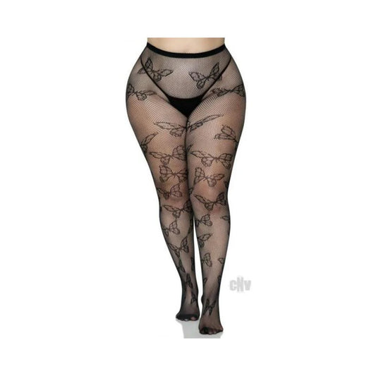 Butterfly Net Tights 1x/2x Black