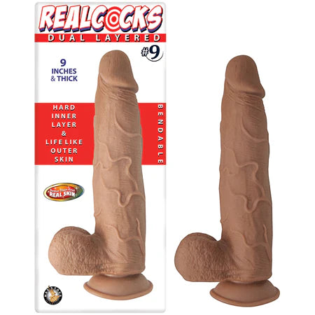 Realcocks Dual Layered #9 9in Thick Brwn