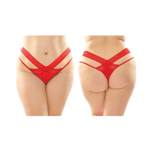 Daphne Microfiber Brazilian-cut Panty With Criss-cross Lace Waistband 6-pack Q/s Red