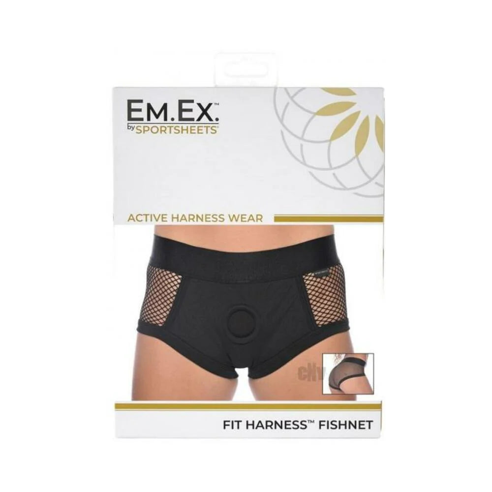 Em Ex Fit Harness Fishnet Xl Black