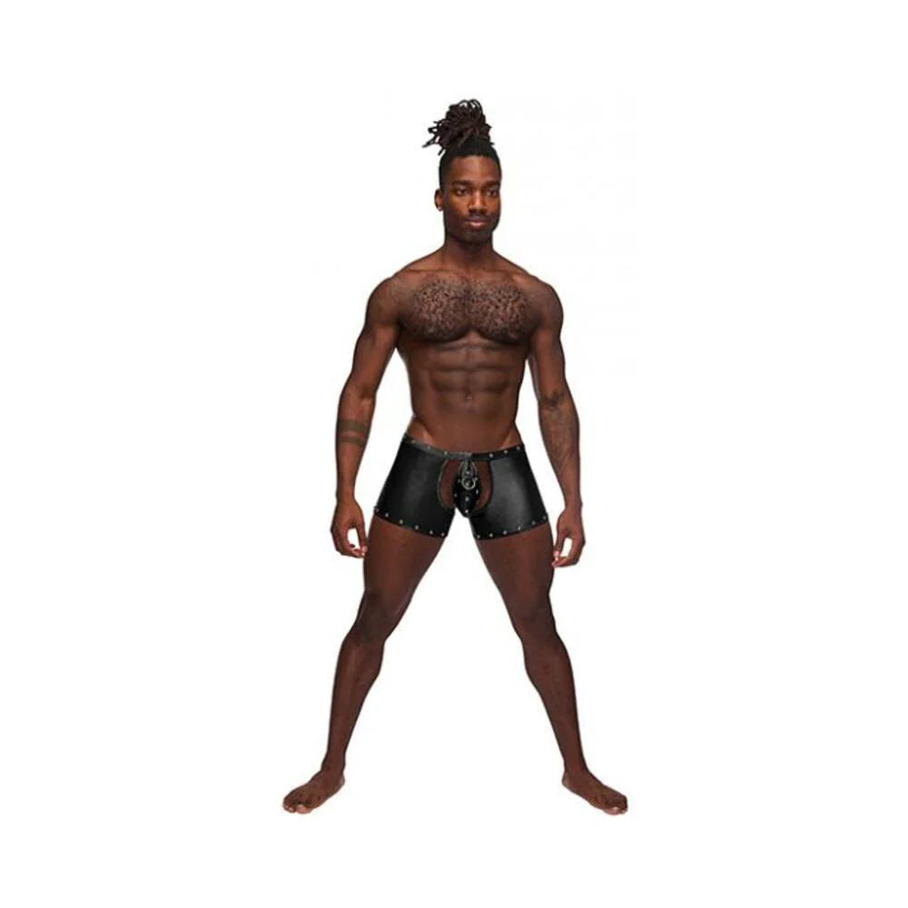 Fetish Poseidon Nylon Spandex Tear Off Cup Thong Short Black L/lx
