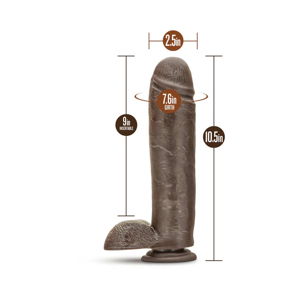 Mr. Mister 10.5 Inches Dildo with Suction Brown