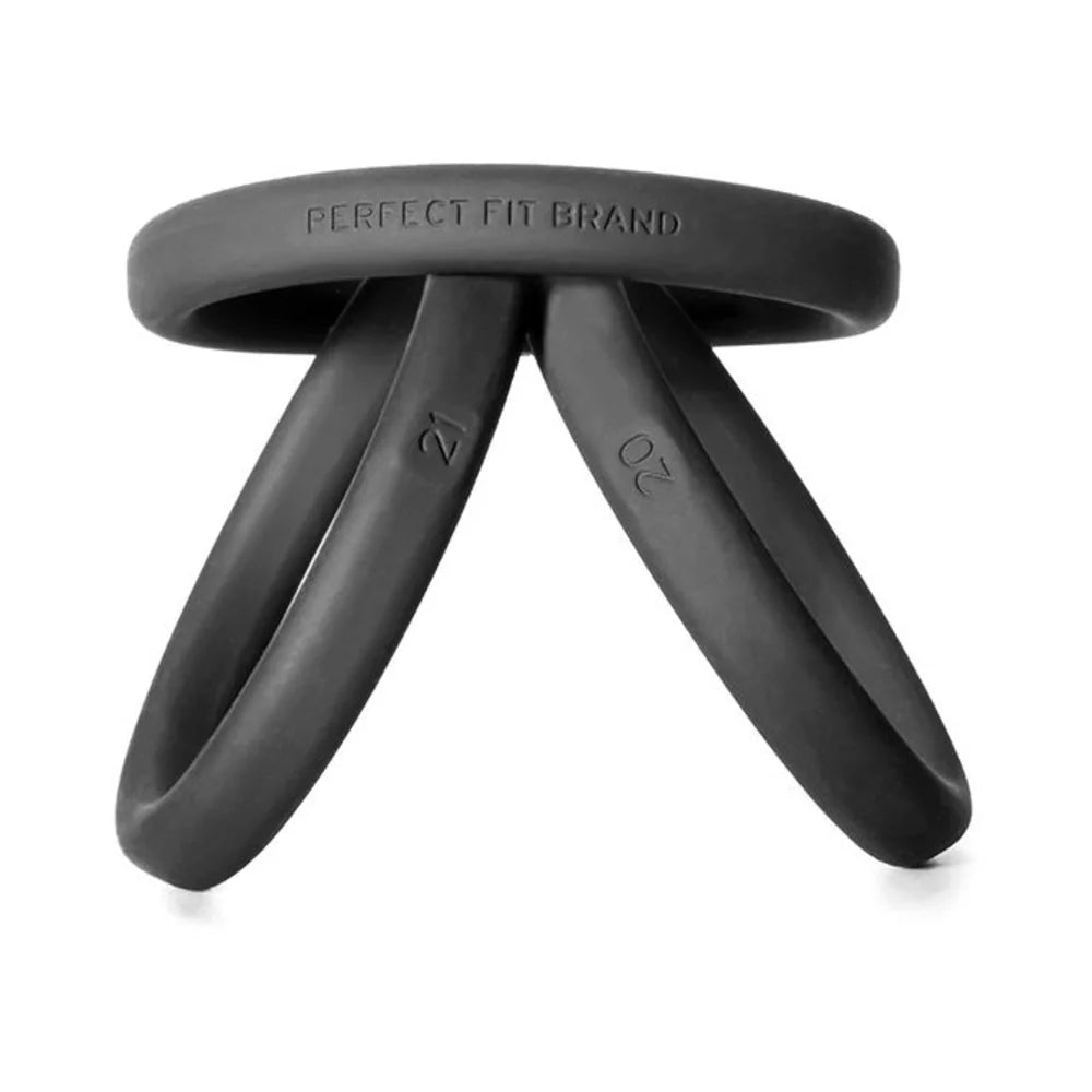 Perfect Fit Xact-fit Silicone Rings L-xl (#20, #21, #22) Black