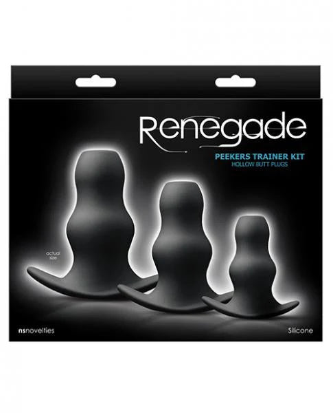 Renegade Peeker Kit Black Hollow Butt Plugs