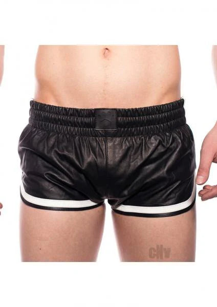 Prowler Red Leather Sport Shorts Wht Xs