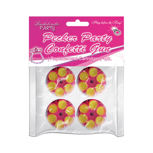 Pecker Party Confetti Gun Refill Cartridges 4 Pack