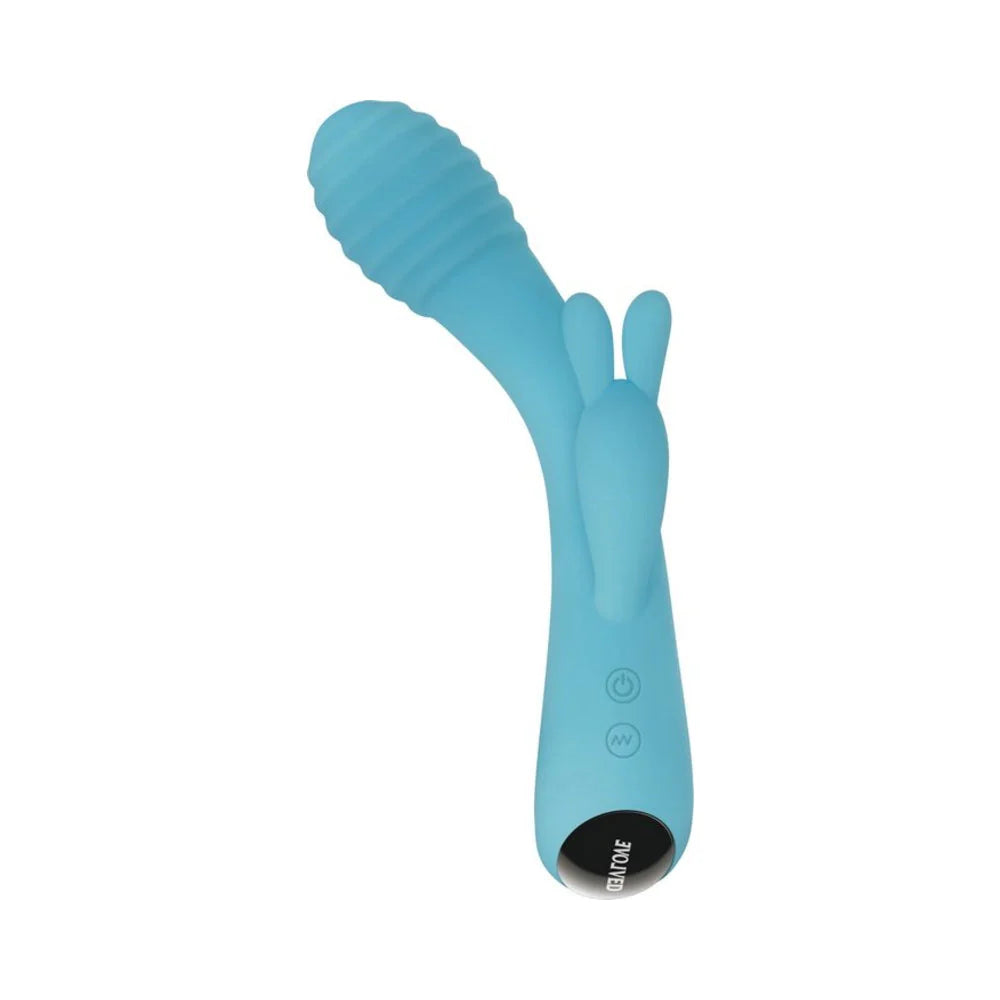 Evolved Aqua Bunny 9 Shaft Function 9 Clit Stim Functions Rechargeable Silicone Waterproof Teal