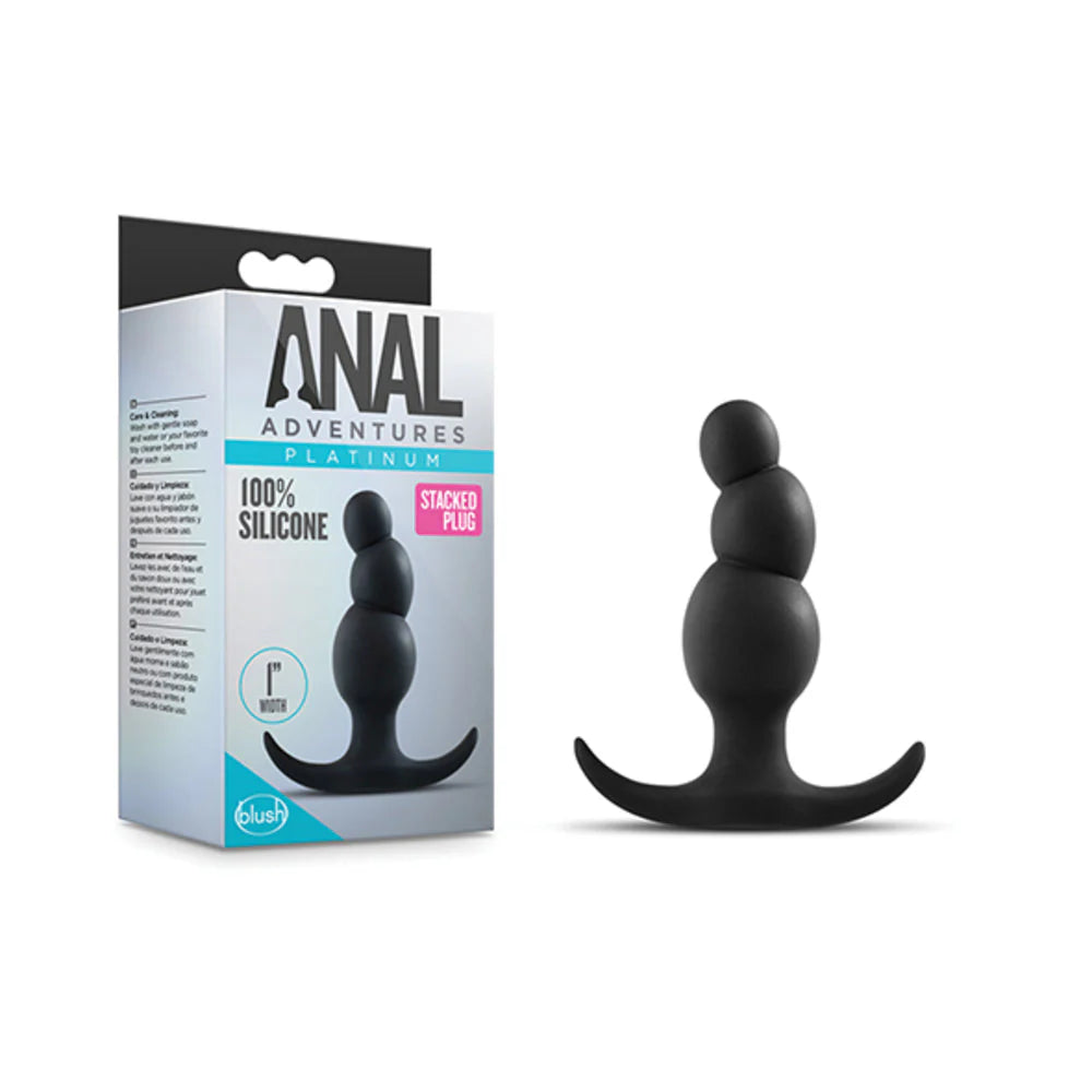 Anal Adventure Platinum Stacked Plug Black