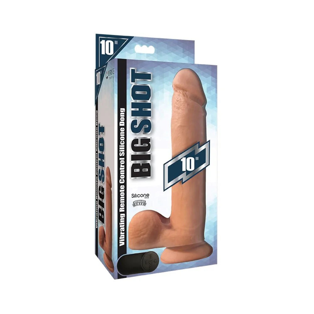 Big Shot Silicone Vibrating Dong W/balls Light 10in