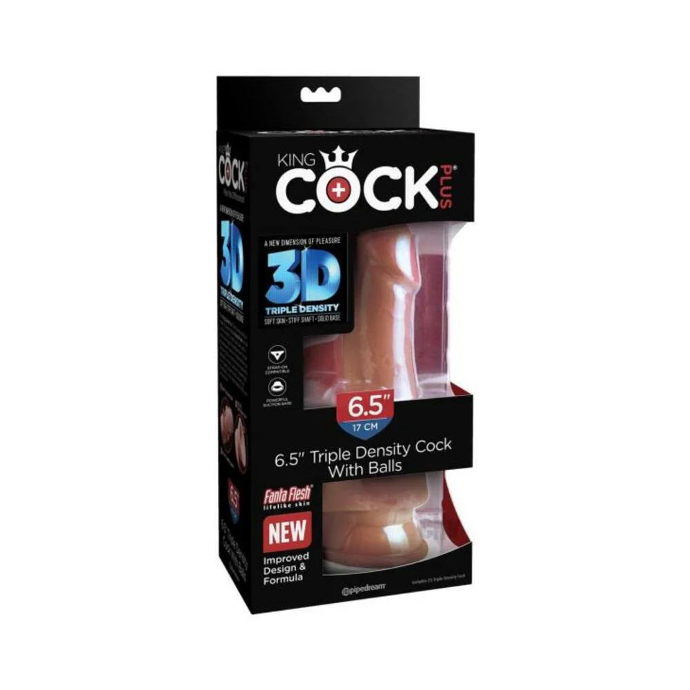 King Cock Plus 6.5 In. Triple Density Cock With Balls Tan