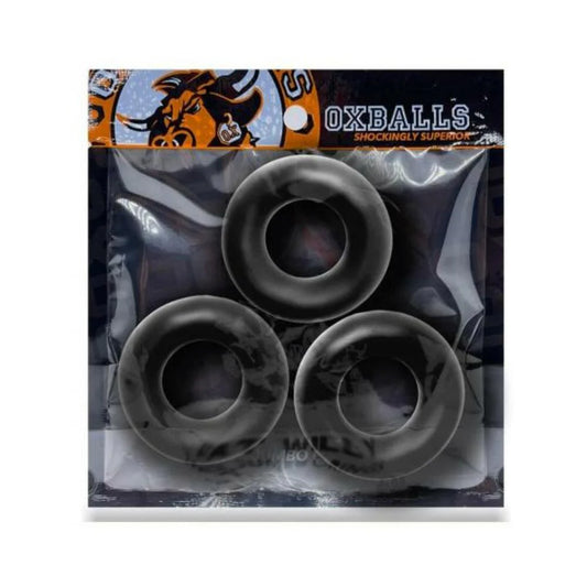 Oxballs Fat Willy 3-pack Jumbo Cockrings Flextpr Black