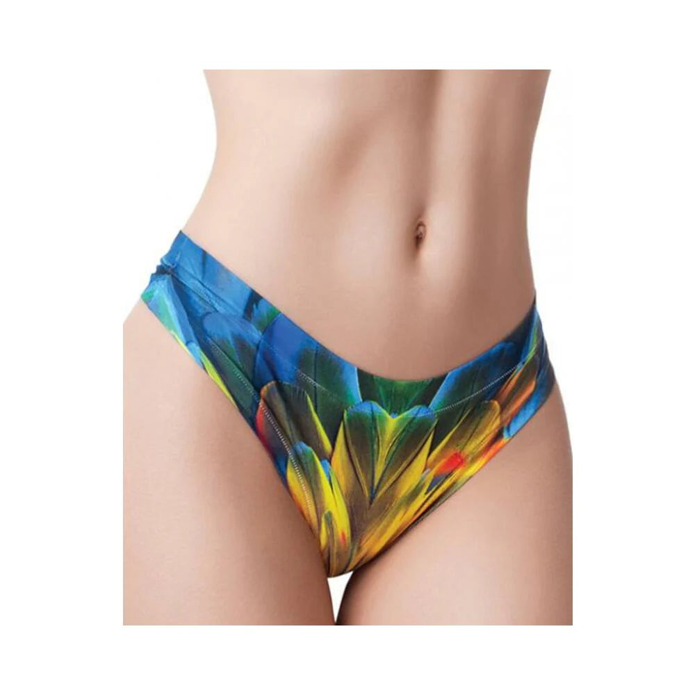 =mememe Paradise Birds Parrot Printed Thong Sm