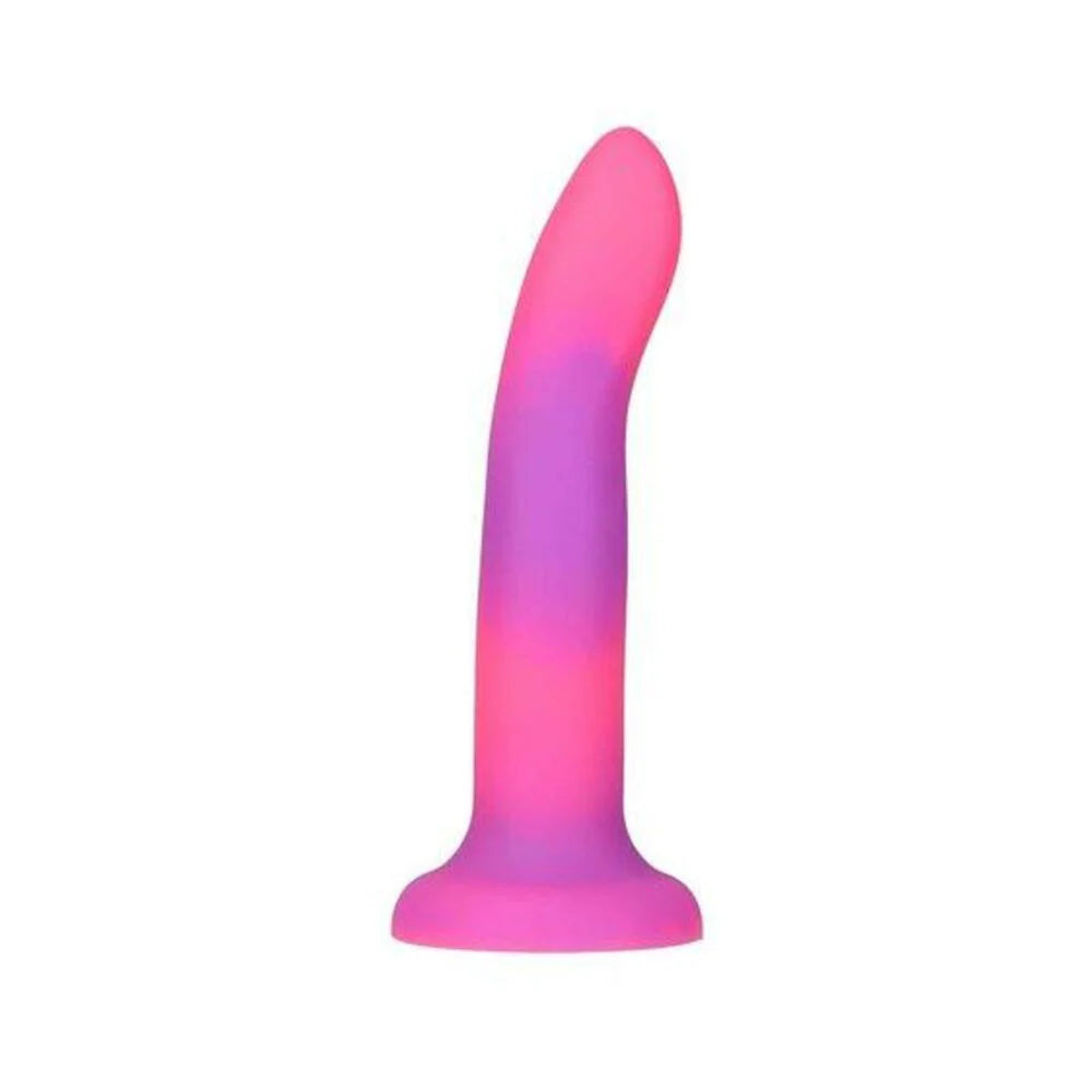 Rave Addiction 8in Glow In The Dark Dildo Pink/purple