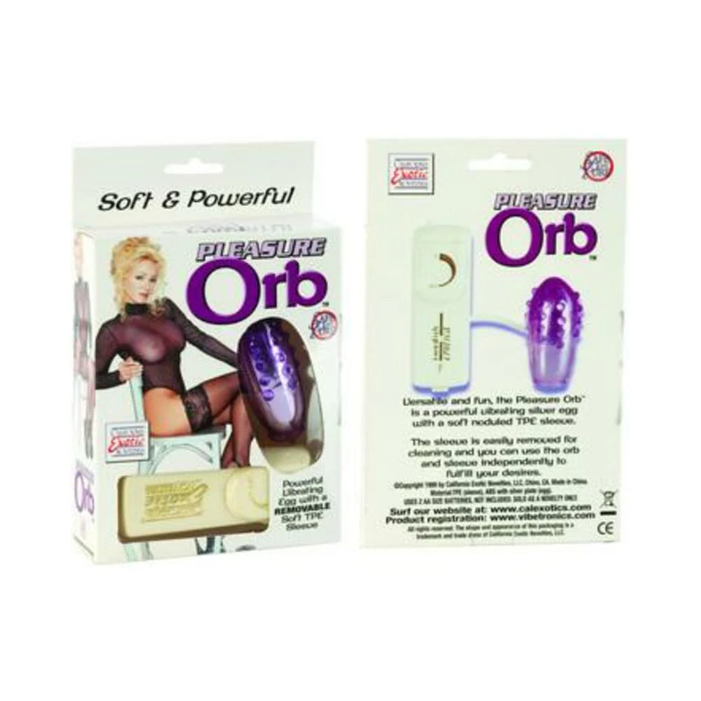 Pleasure Orb Vibrating Egg With Removable Soft Sleeve Multispeed Remote 2.75 Inch Purple