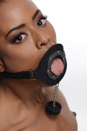 Pie Hole Silicone Feeding Gag Black O/S
