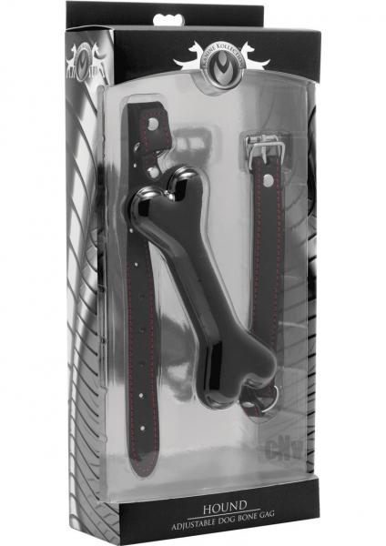 Hound Adjustable Dog Bone Gag Black