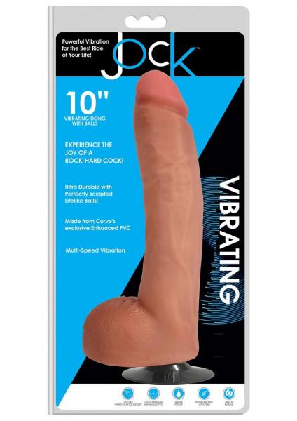 Jock 10 Inches Vibrating Dong, Balls And Suction Cup