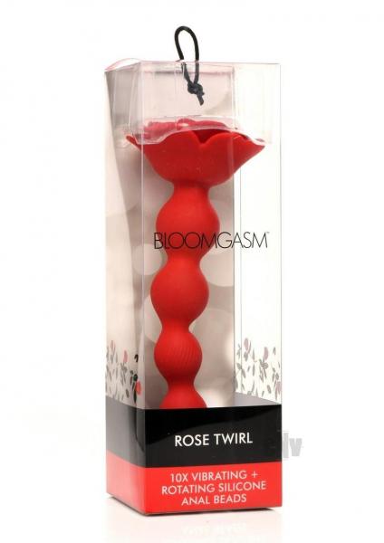 10x Rose Twirl Vibrating And Rotating Silicone Anal Beads