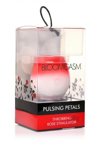 Pulsing Petals Throbbing Rose Clit Stimulator - Red