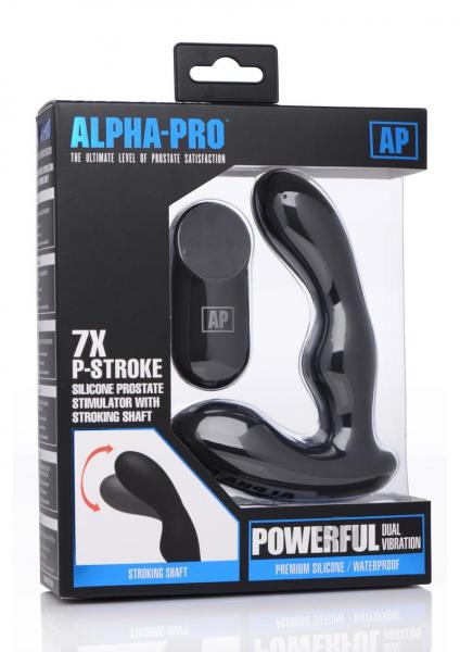 Alpha Pro 7X P-Stroke Prostate Stimulator Shaft Black
