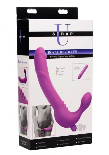 Royal Revolver Vibrating Strapless Silicone Strap On Dildo