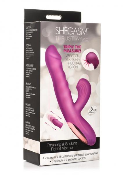 Thrust Wave Thrusting And Sucking Silicone Rabbit Vibrator