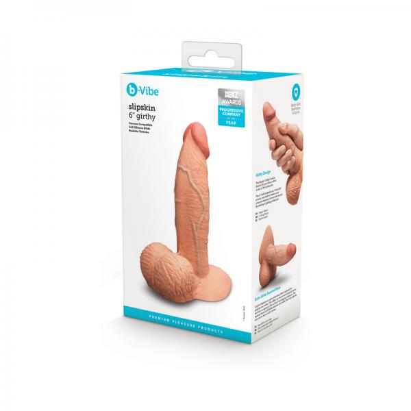 B-vibe Slipskin Dildo Girthy 6 Moc