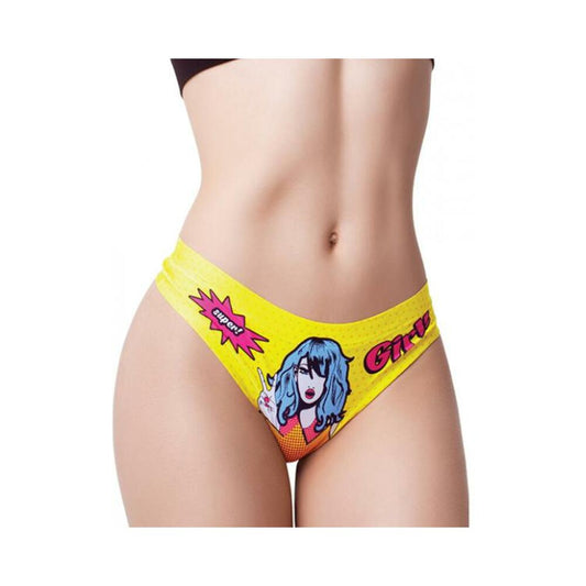 =mememe Comic Fans Printed Thong Xl