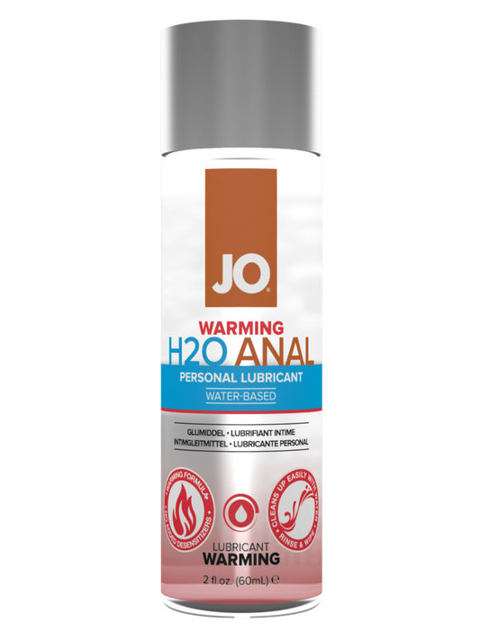 JO H2O Anal - Warming - Lubricant 2 floz / 60 mL water based lubricant, water based lube, anal lube, personal lubricant, warming, sensation