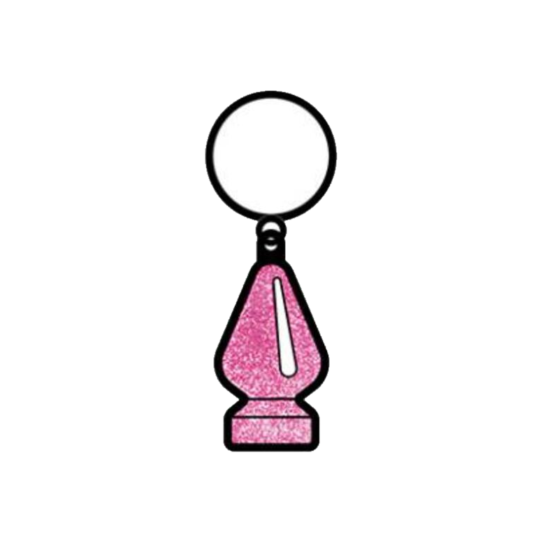 Sex Toy Keychain Pink Glitter Butt Plug