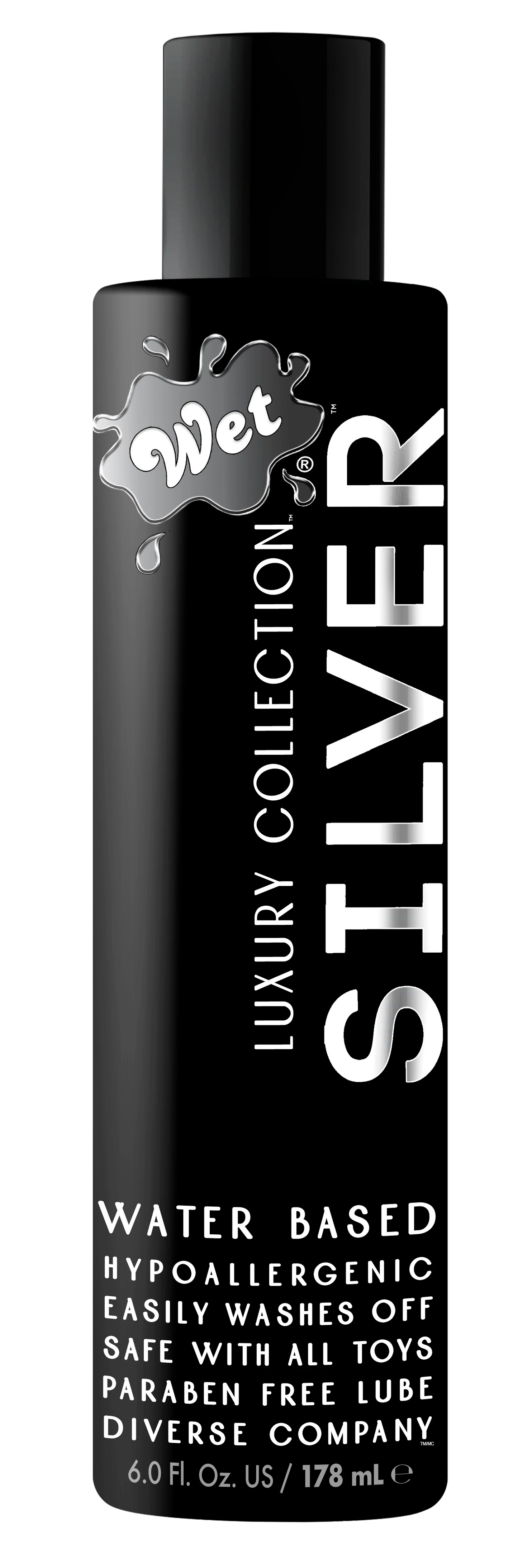 Silver Water Based 6 Fl. Oz/178mL water based lubricant, lube, water lube, anal lube, personal lubricant