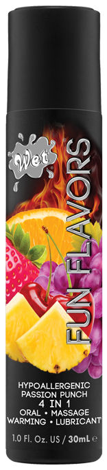 Wet® Fun Flavors® Passion Punch 1 Fl. Oz./30mL warming, water-based, lubricant, lube, massage, oral, anal lube