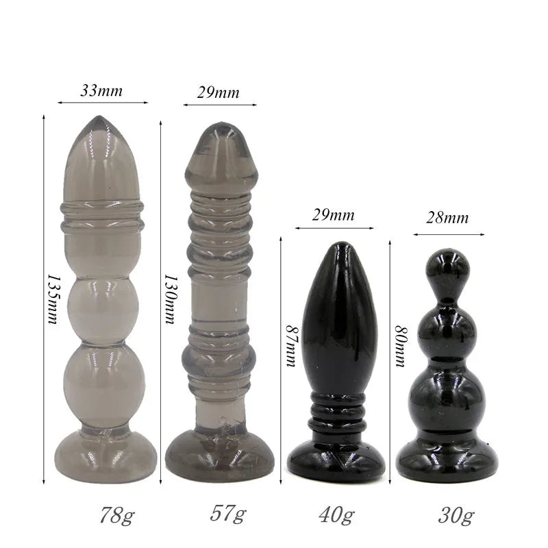 Silicone Thread Anal Plug Beads Jelly Toys Skin Anal Butt Plug for Woman and Men