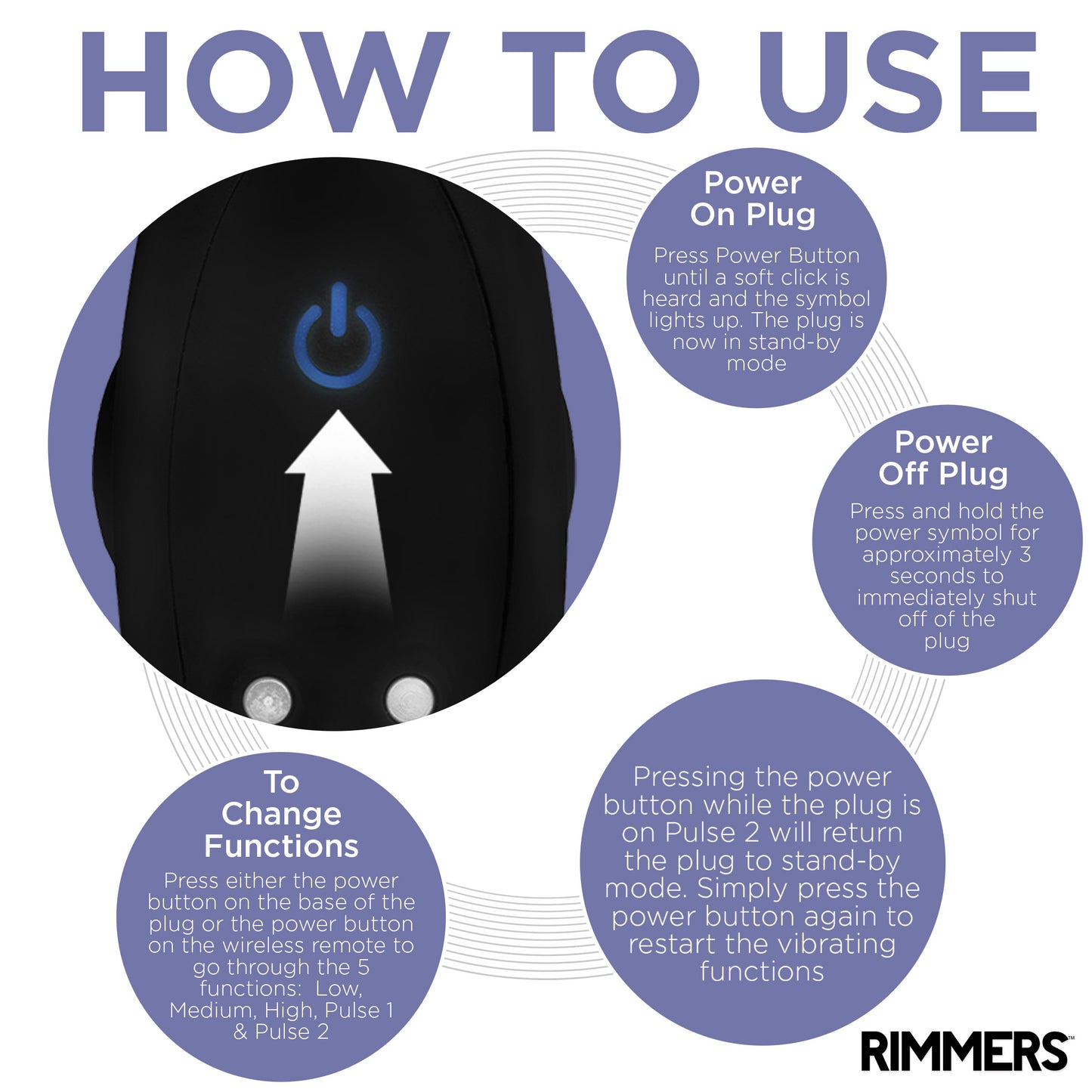 Rimmers Model M Curved Rimming Plug With Remote