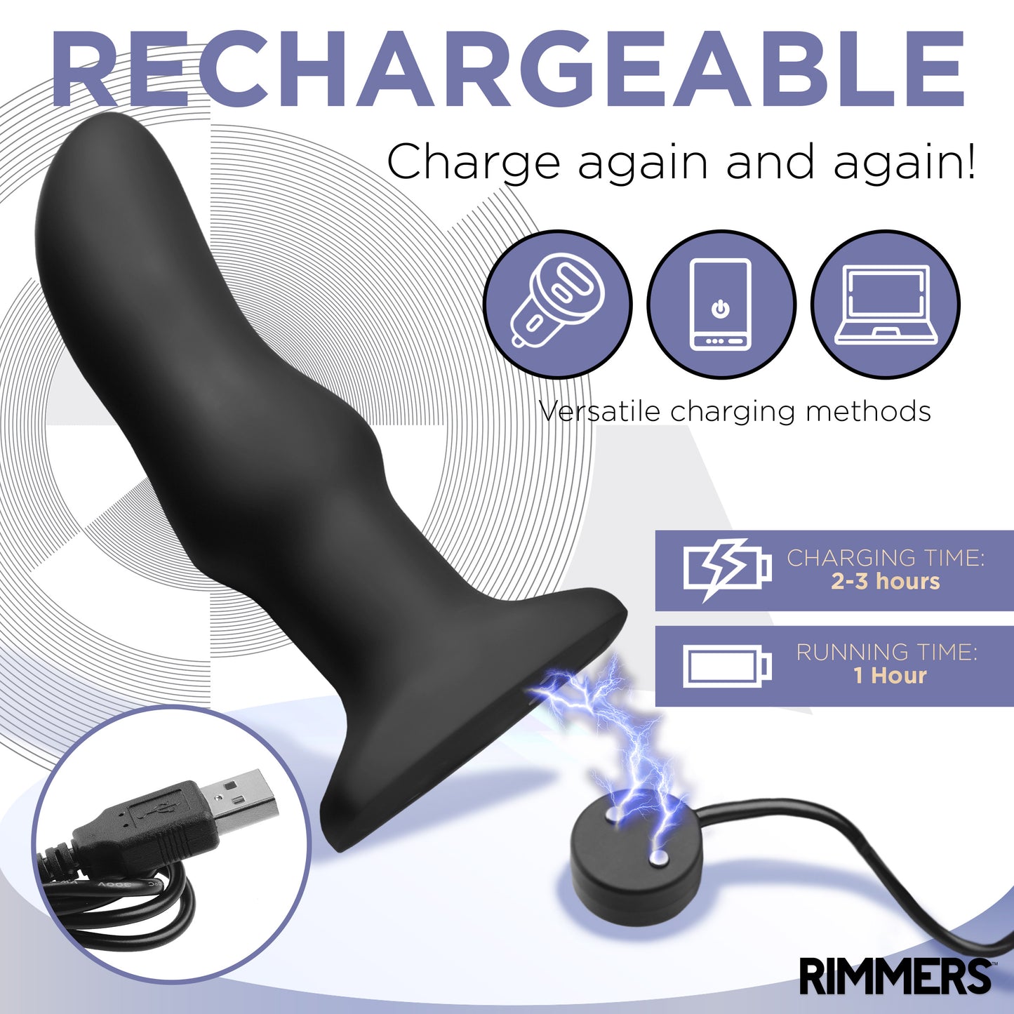 Rimmers Model M Curved Rimming Plug With Remote