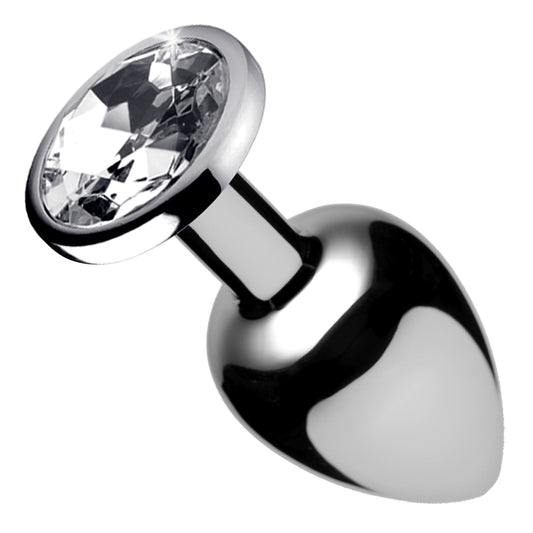 butt plug, anal plug, anal toy, metal, sex toy, adult toy, gem, silver, crystal