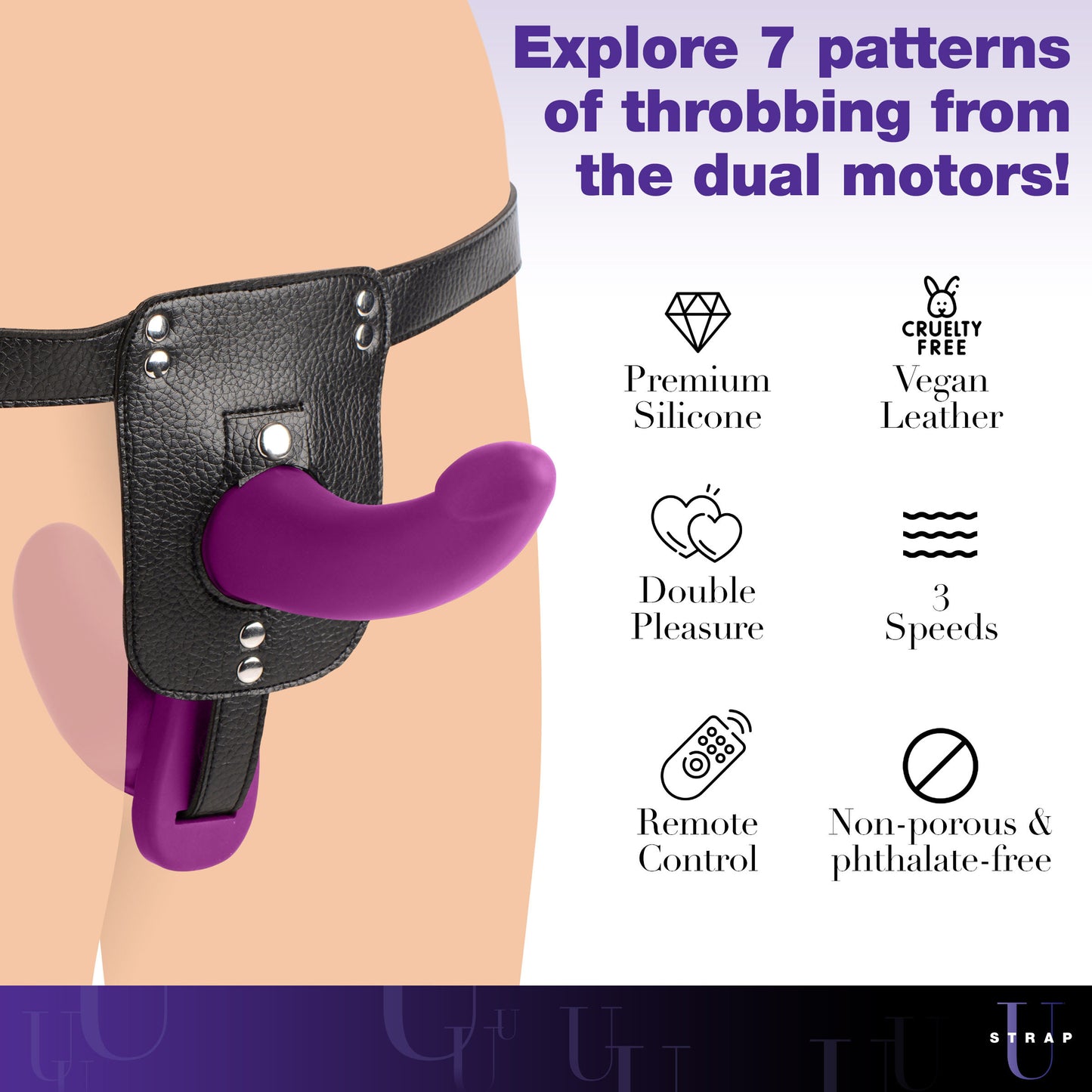 Double Take 10x Double Penetration Vibrating Strap-on Harness -