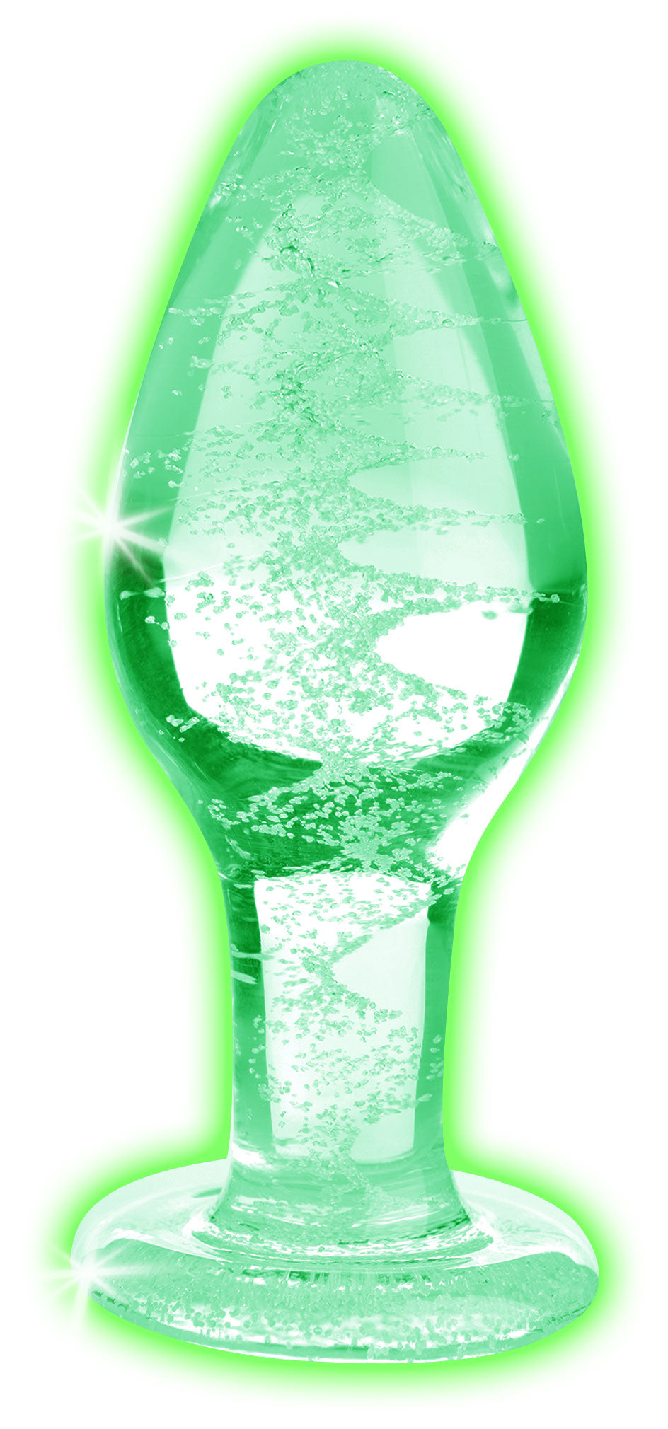 Glow-in-the-dark Glass Anal Plug - Large