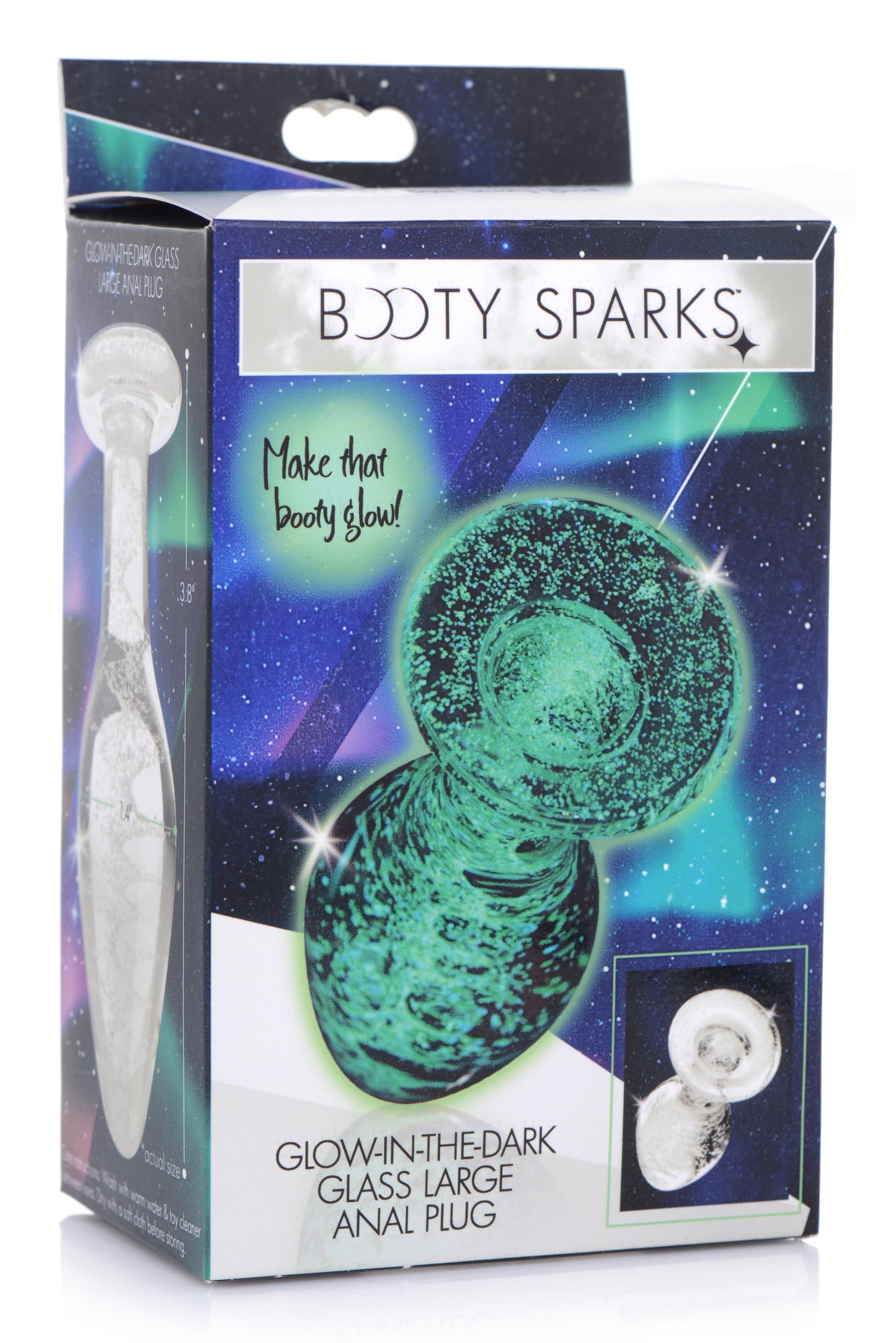 Glow-in-the-dark Glass Anal Plug - Large