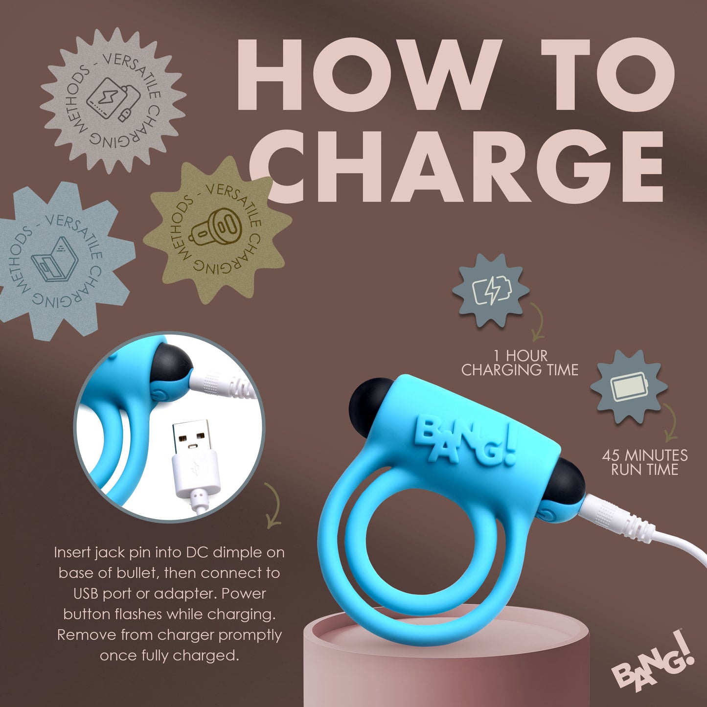 Remote Control 28x Vibrating Cock Ring And Bullet - Blue
