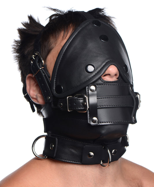 hood, muzzle, bdsm gear, gag, fetish, kink, blindfold
