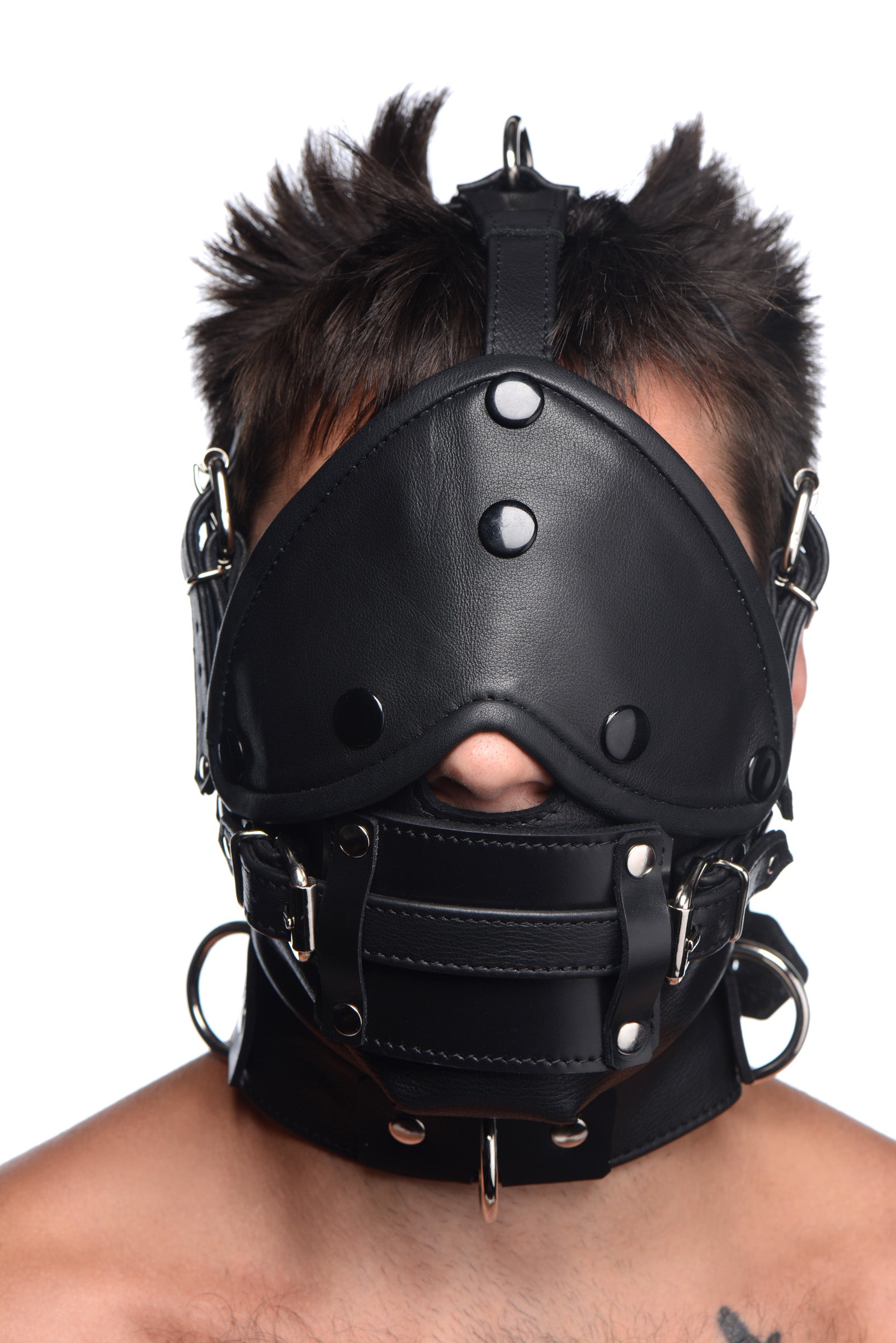hood, muzzle, bdsm gear, gag, fetish, kink, blindfold