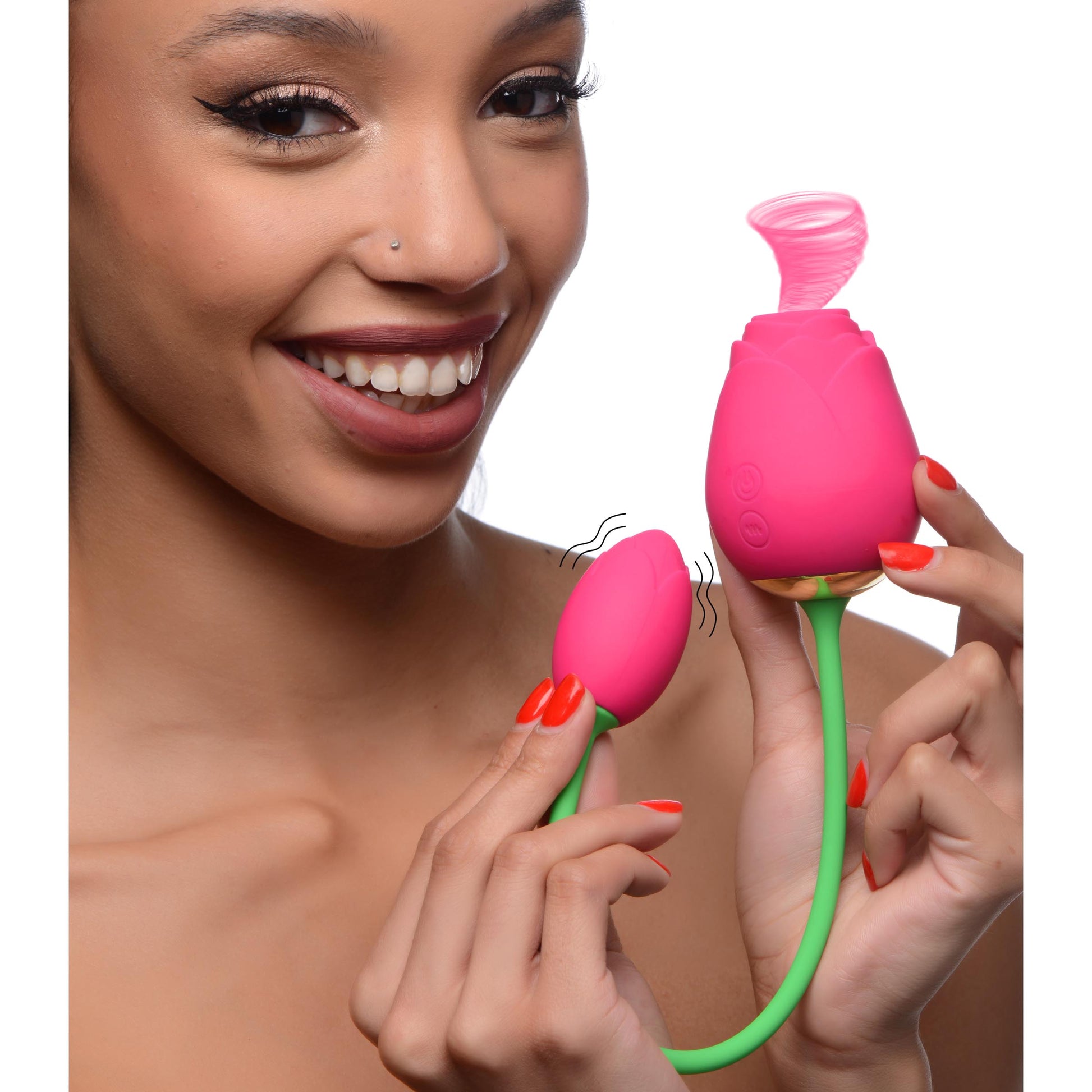 air suction, vibrating, vibe, women, vaginal, g spot, clitoral stimulator, dual, double vibrator, sex toy, adult toy sucking, rose