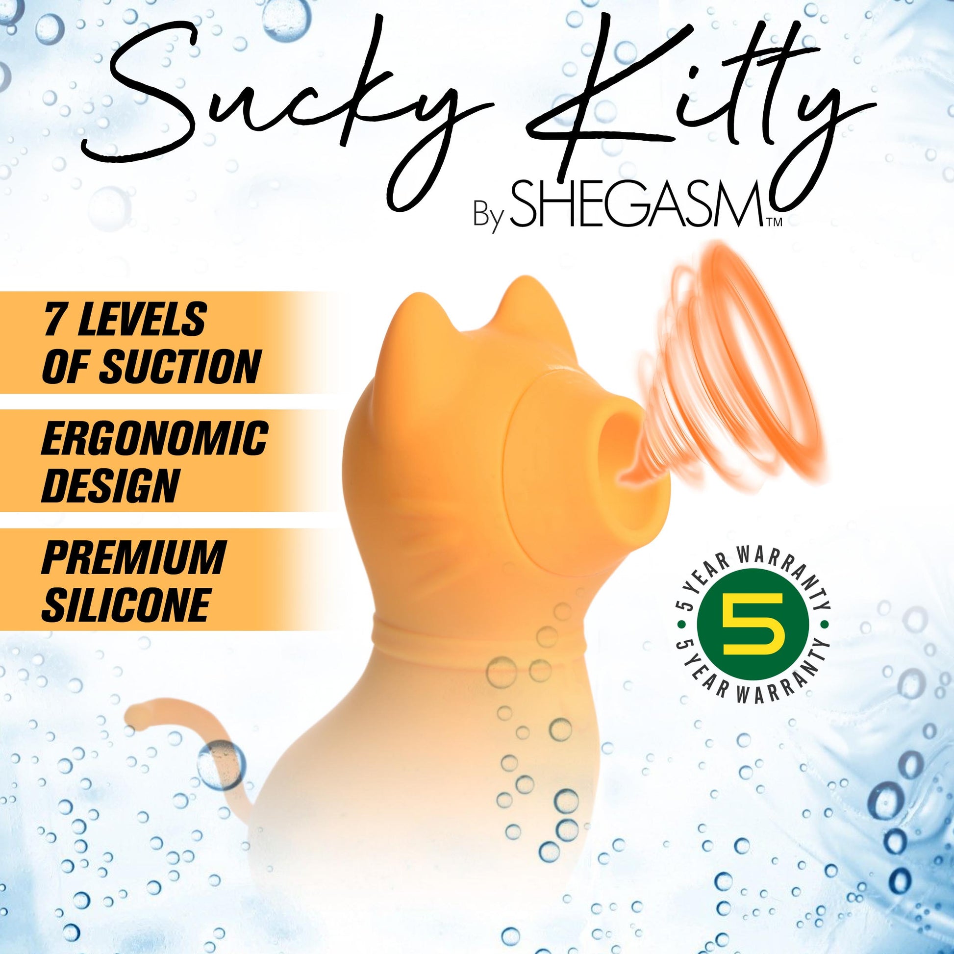 Sucky Kitty Silicone Clitoral Stimulator - Orange Spicy Supply Sucky Kitty Silicone Clitoral Stimulator - Orange Spicy Supply