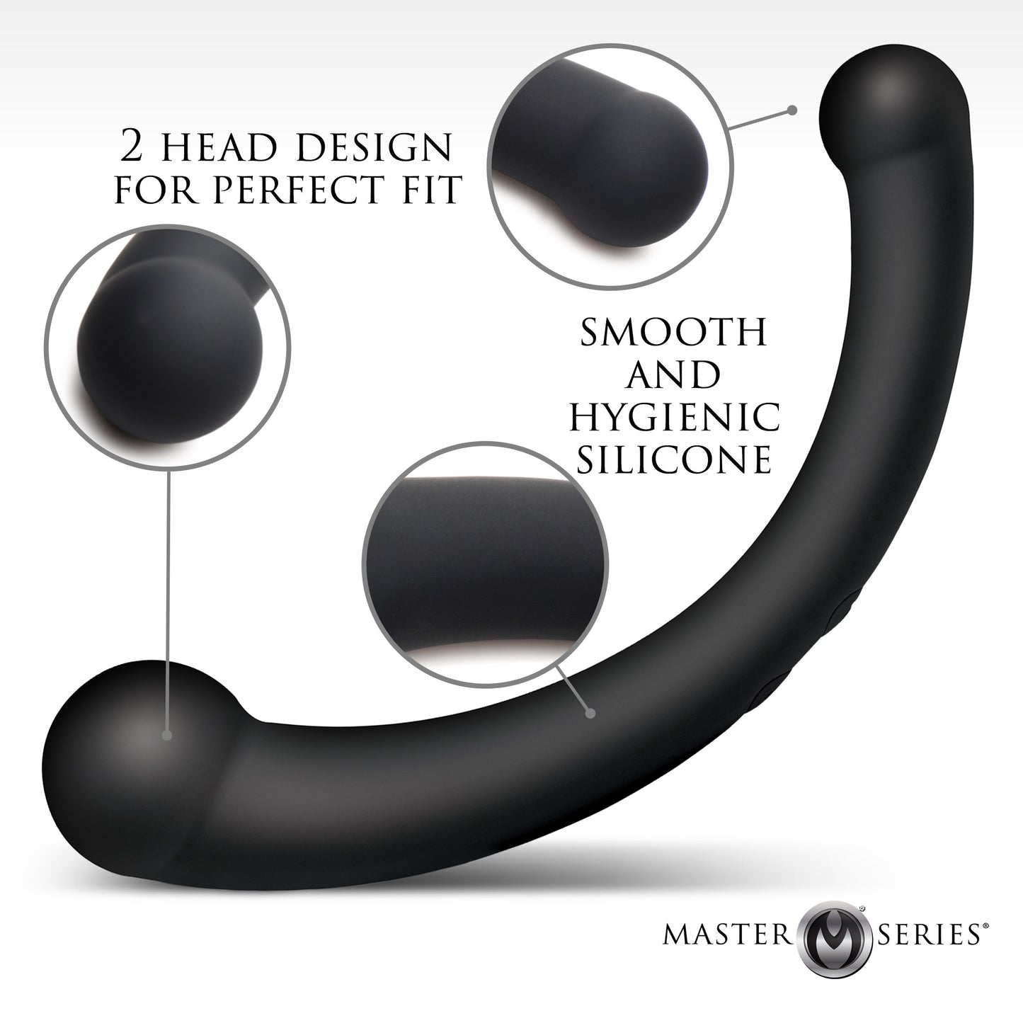 10x Vibra-crescent Vibrating Silicone Dual-ended Dildo - Black