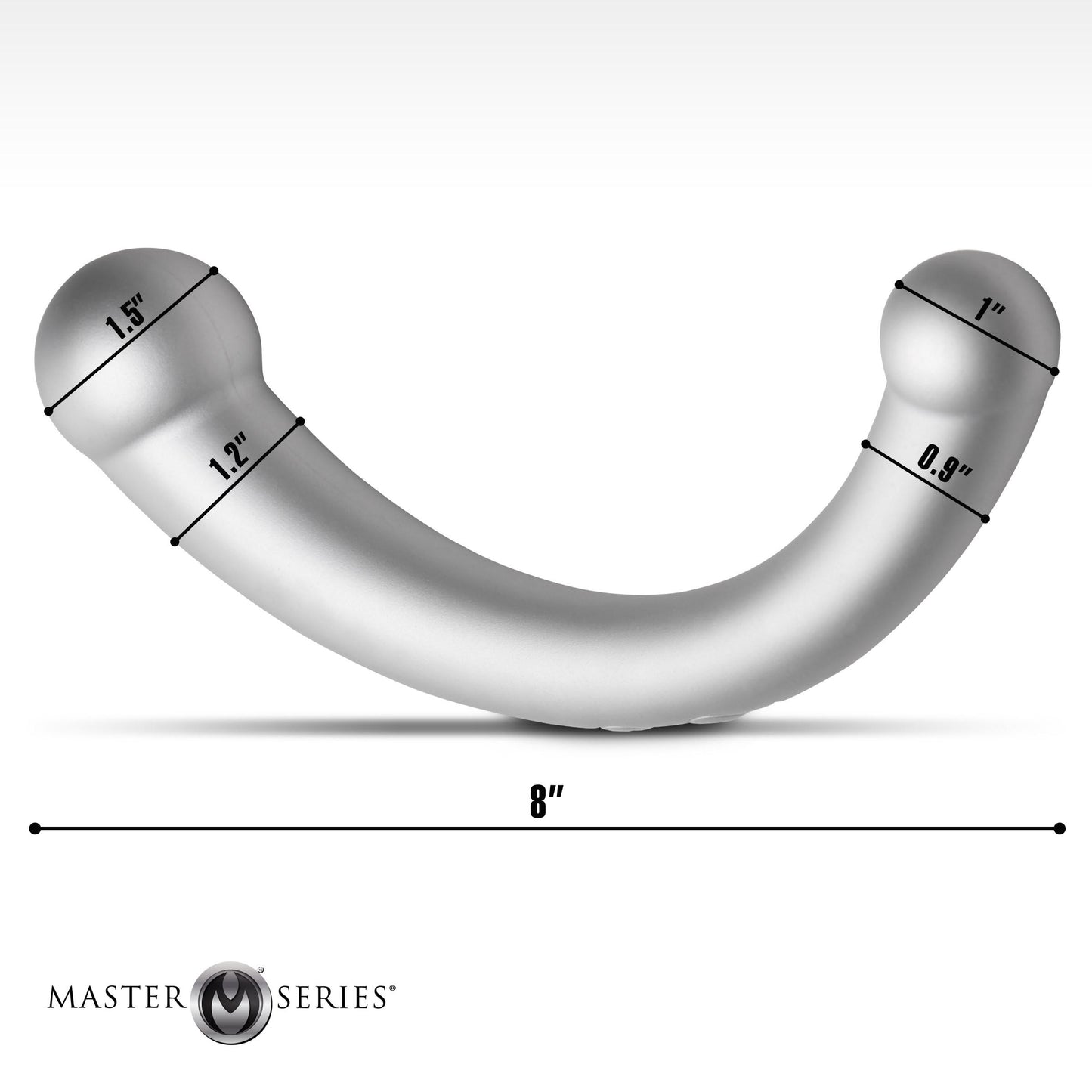 10x Vibra-crescent Vibrating Silicone Dual-ended Dildo - Silver
