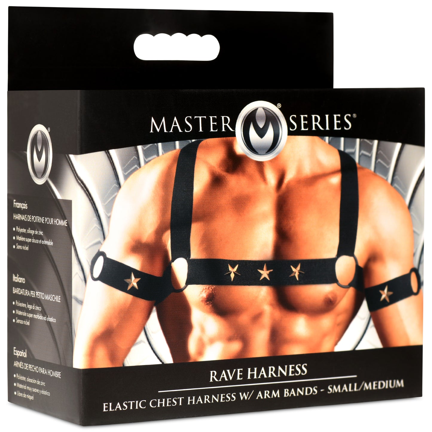 Rave Harness Elastic Chest Harness With Arm Bands - Sm