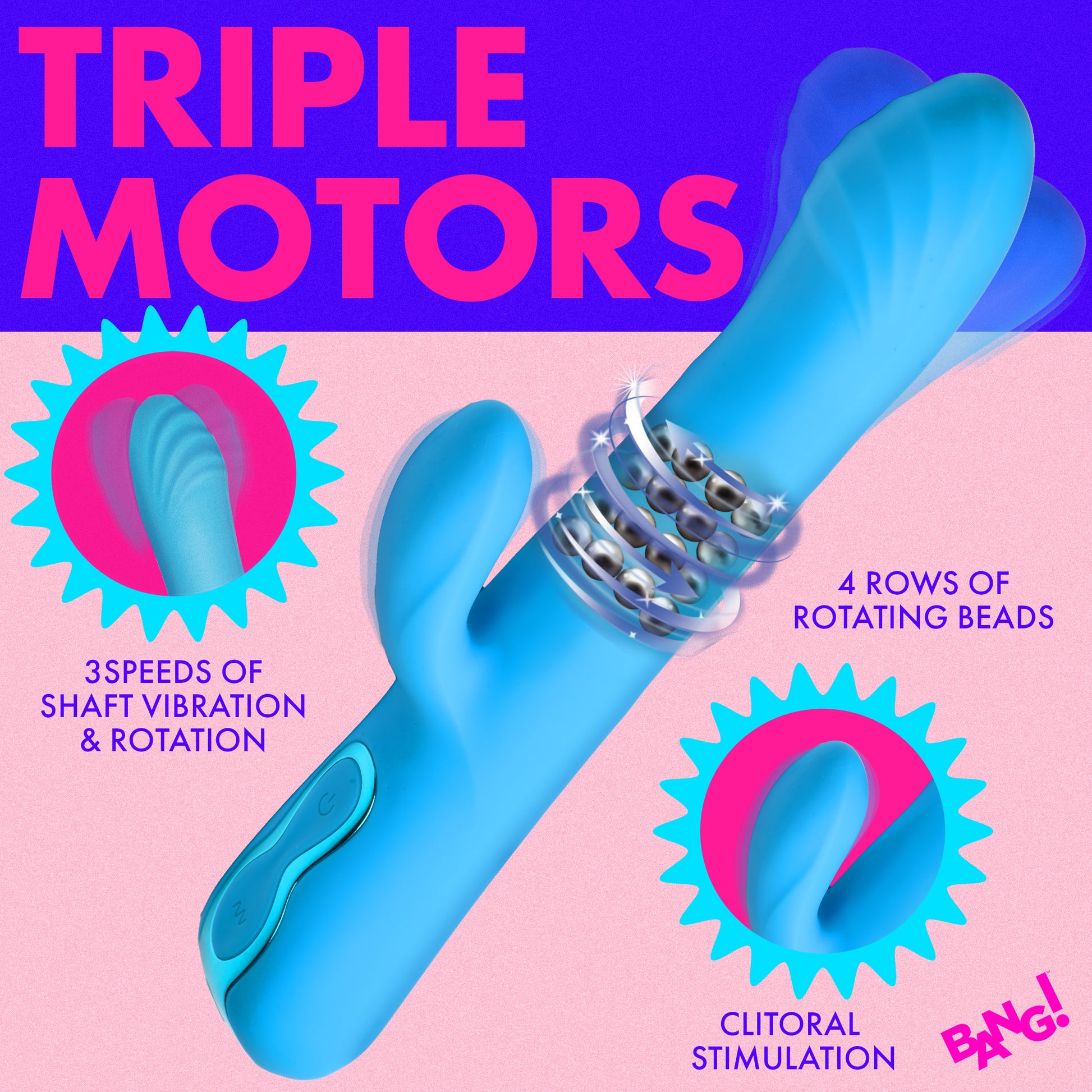 rabbit vibrator, bunny vibrator, sex toy, women, adult toy, clitoral stimulator, g-spot stimulator, thrusting